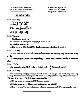 Đề thi học kì I Toán 9 - Đề 9